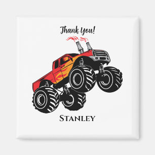 Cute Red Black Name Monster Truck Hartelijk dank Magneet