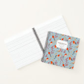 Cute Red blue kerstvogel Pattern Notitieboek (Binnen)