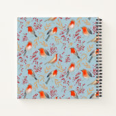 Cute Red blue kerstvogel Pattern Notitieboek (Achterkant)