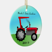 Cute Red Boerderij Tractor Keramisch Ornament (Rechts)