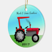 Cute Red Boerderij Tractor Keramisch Ornament (Links)