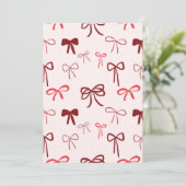 Cute Red Bow Invitation Kaart (Staand voorkant)