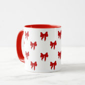 Cute Red Bow Pattern Mug | Gift for Her (Devant gauche)