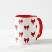 Cute Red Bow Pattern Mug | Gift for Her Mok (Voorkant rechts)