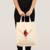 Cute red cardinal Peek Tote Bag (Voorkant (product))