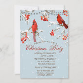 Cute Red Cardinals Tree Sneeuwkerst Kaart (Voorkant)