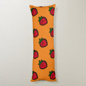 Cute Red Cartoon aardbeien voor vegetariërs Lichaamskussen (Achterkant (Verticaal))