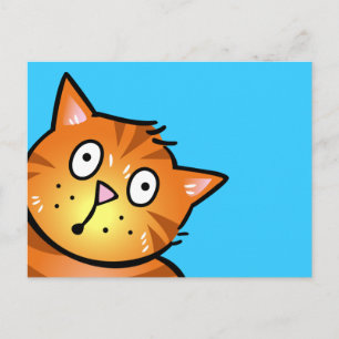 Cute Red Cartoon Cat - Briefkaart