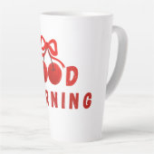 Cute Red Cherry Bow Good Morning Coffee Mug (Angle droit)