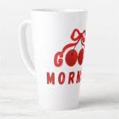 Cute Red Cherry Bow Good Morning Coffee Mug (Angle gauche)