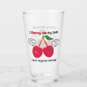 Cute Red Cherry Kawaii Twins Birthday Glas (Achterkant)