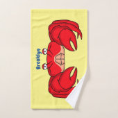 Cute red crab cartoon (Serviette à main)