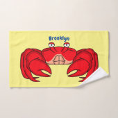 Cute red crab cartoon (Serviette à main)