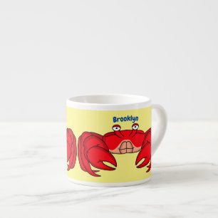 Cute red crab cartoon illustratie espresso kop