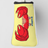 Cute red crab cartoon illustratie golfheadcover (Draai 90)