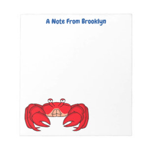 Cute red crab cartoon illustratie notitieblok