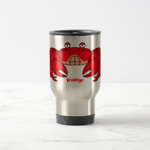 Cute red crab cartoon illustratie reisbeker