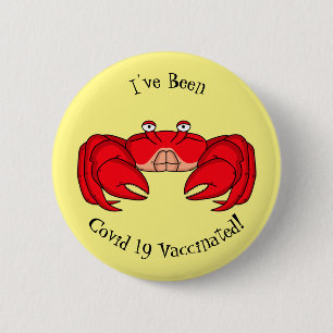 Cute red crab cartoon illustratie ronde button 5,7 cm