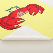 Cute red crab cartoon illustratie sherpa deken (3/4)