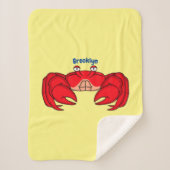 Cute red crab cartoon illustratie sherpa deken (Voorkant)