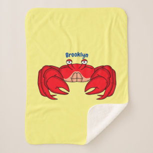 Cute red crab cartoon illustratie sherpa deken