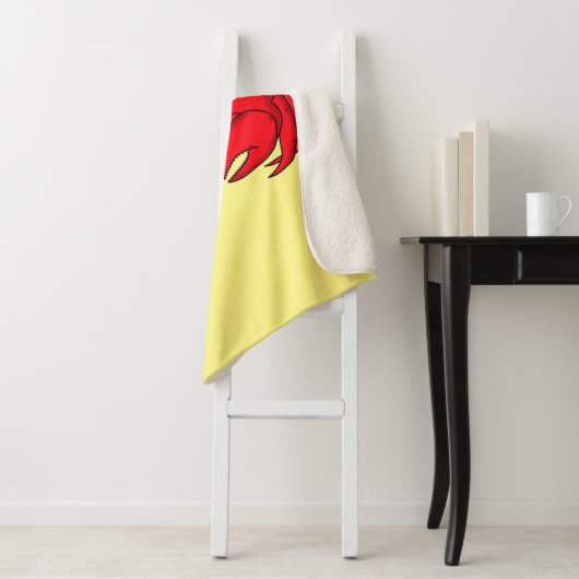 Cute red crab cartoon illustratie sherpa deken (In situ)