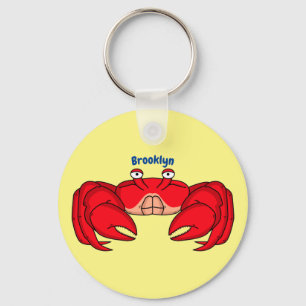 Cute red crab cartoon illustratie sleutelhanger