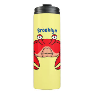 Cute red crab cartoon illustratie thermosbeker