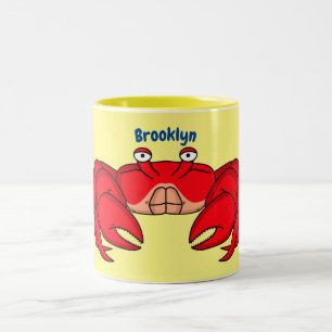 Cute red crab cartoon illustratie tweekleurige koffiemok