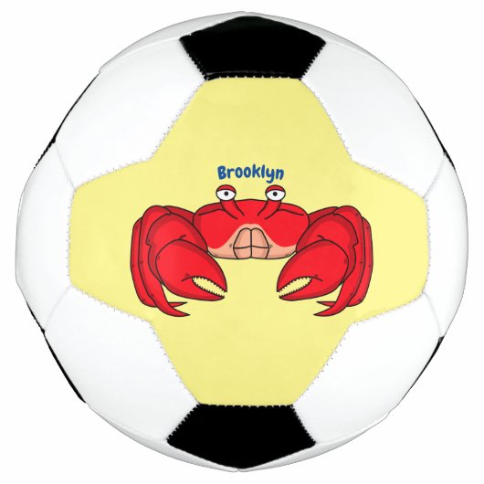 Cute red crab cartoon illustratie voetbal (Voorkant)