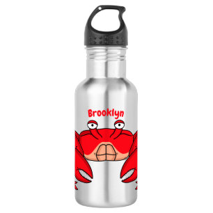 Cute red crab cartoon illustratie waterfles