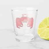 Cute red crab cartoon illustration shot glas (Achterkant)