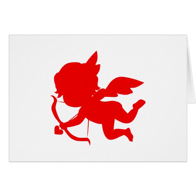 Cute Red Cupid Silhouette (Voorkant Horizontaal)