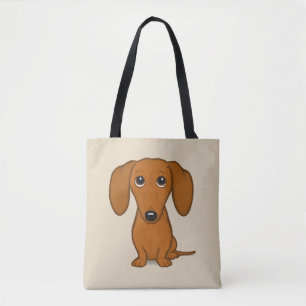 Cute Red Dachshund Funny Cartoon Wiener Dog Draagtas