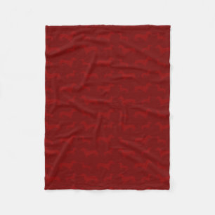 Cute red dachshund-patroon fleece deken