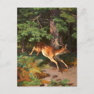 Cute Red Deer in het Briefkaart van het bos