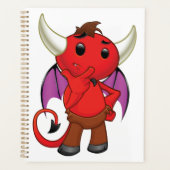 Cute Red Devil Character Thinking Mischievous (Devant)