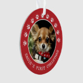 Cute Red Dog schildert Prins Lijst Kerstmis Ornament (voorkant)