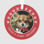 Cute Red Dog schildert Prins Lijst Kerstmis Ornament (achterkant)