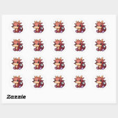 Cute Red Dragon Ronde Sticker (Vel)