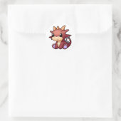 Cute Red Dragon Ronde Sticker (Tas)