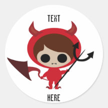 Cute red duivel kawaii boy sticker