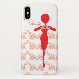 Cute red elephant iPhone x hoesje