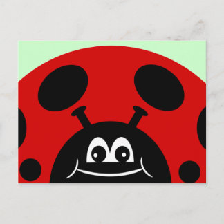 Cute Red en Black Ladybug Briefkaart