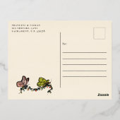 Cute Red en Gold Merry Magic Mushroom kerst Folie Feestdagen Briefkaart (Achterkant)