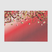 Cute Red en Gold Striped Hearts Valentijnsdag Tissuepapier (Voorkant)