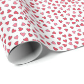 Cute Red en Roze Little Hearts Pattern Cadeaupapier (Rol Hoek)