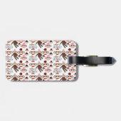 Cute Red en Roze Socket Monkeys Collage Pattern Bagagelabel (Achterkant horizontaal)