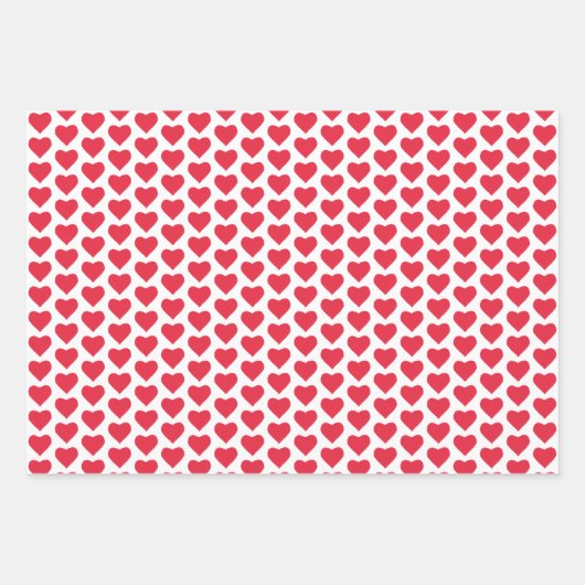 Cute Red en White Hearts Inpakpapier Vel (Voorkant 3)