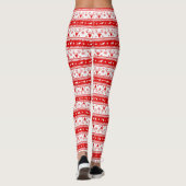 Cute Red- en White-kerstLeggings Leggings (Achterkant)